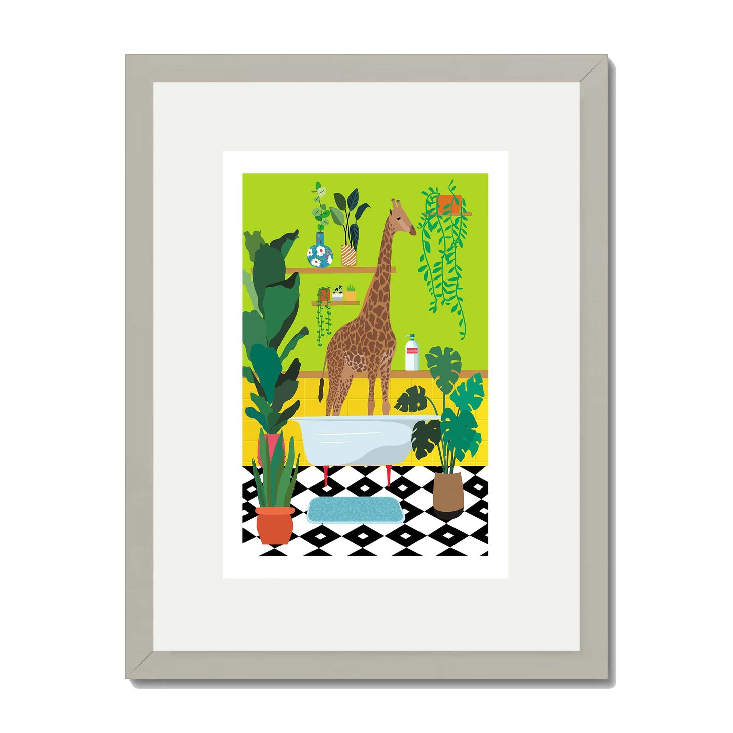 GIRAFFE BATHTIME | PRINT