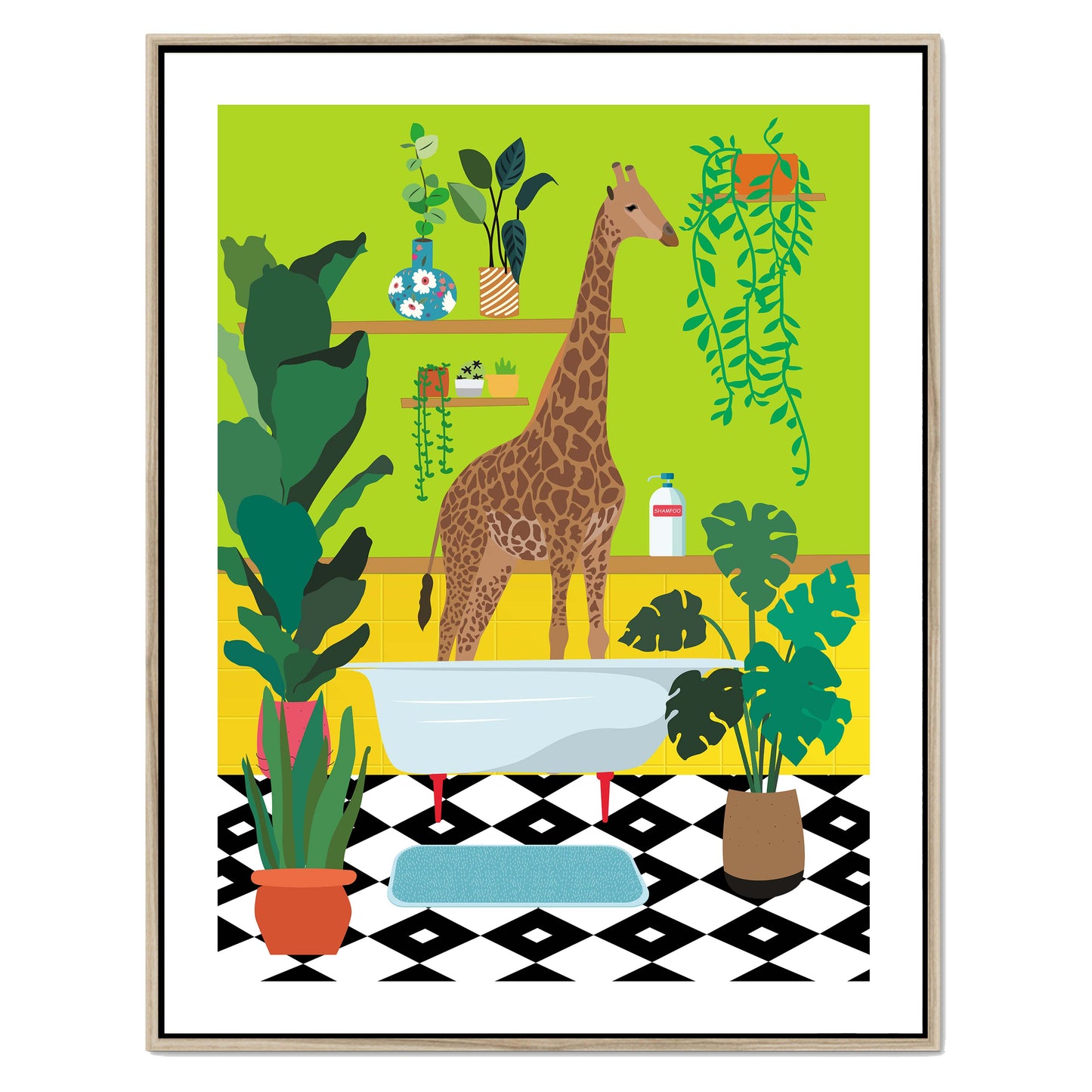 GIRAFFE BATHTIME | CANVAS