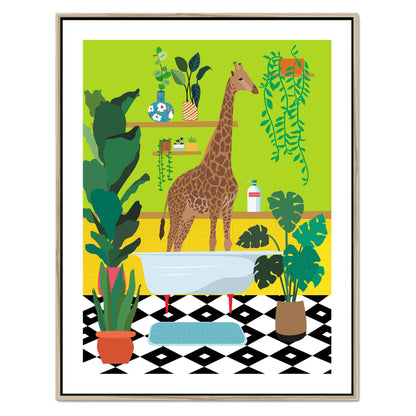 GIRAFFE BATHTIME | CANVAS