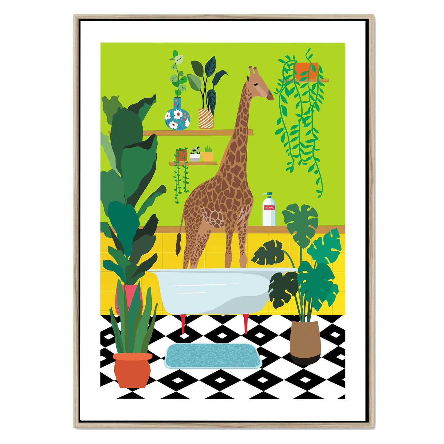GIRAFFE BATHTIME | CANVAS