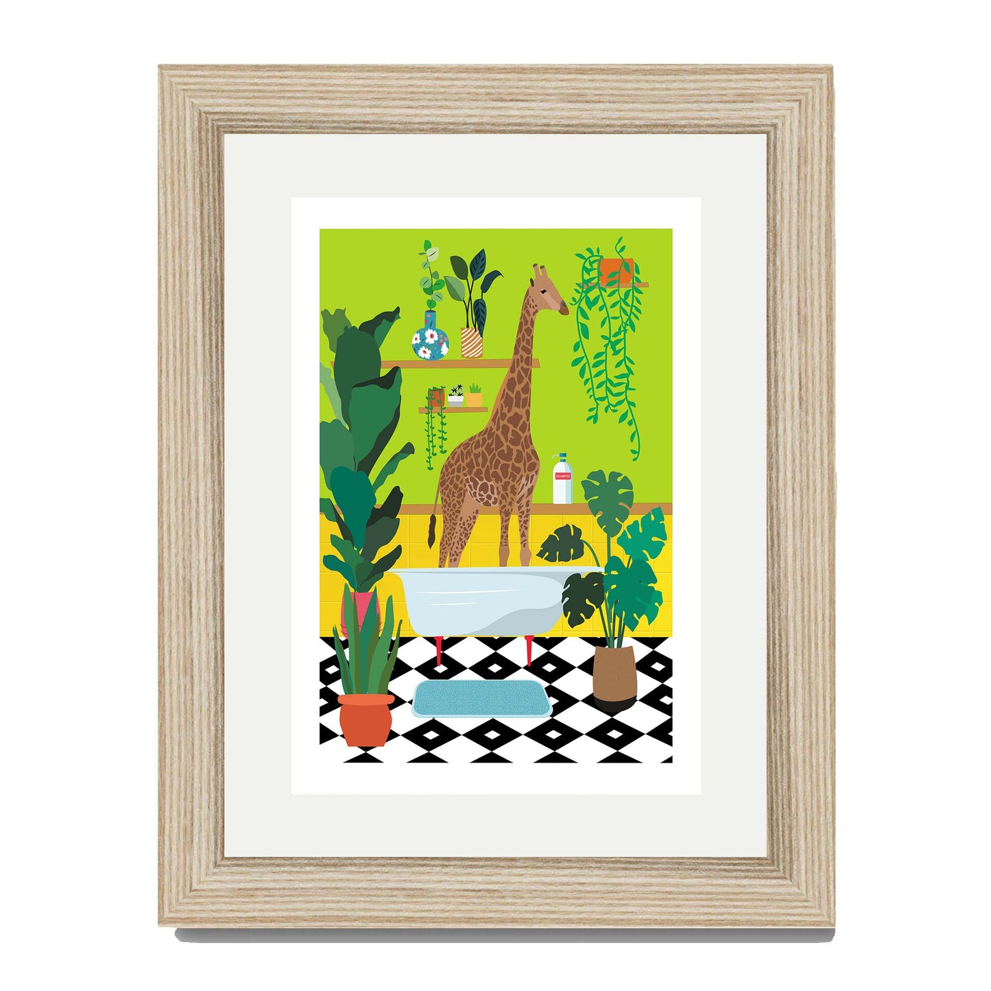 GIRAFFE BATHTIME | PRINT