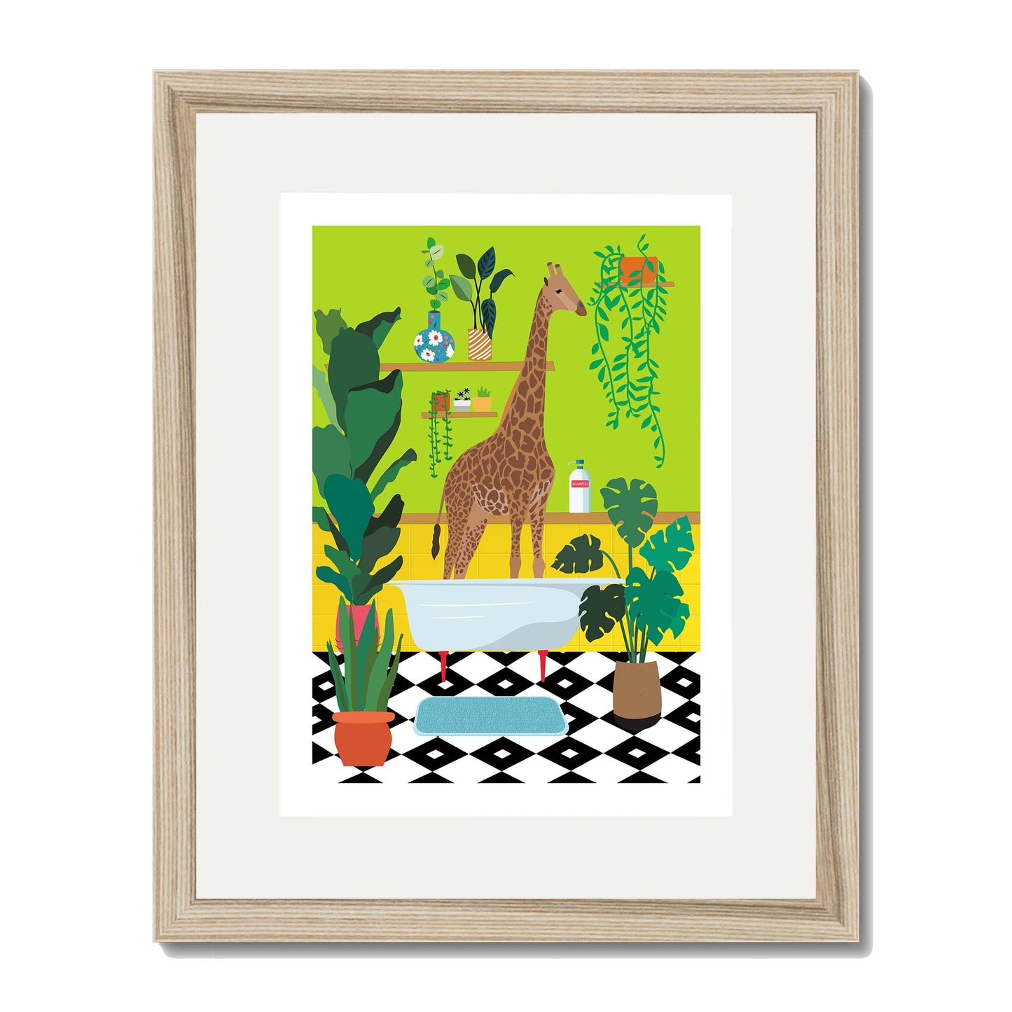 GIRAFFE BATHTIME | PRINT
