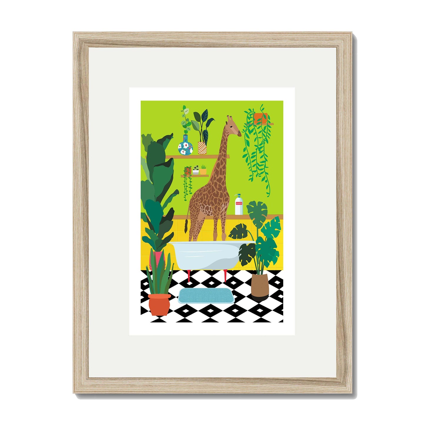 GIRAFFE BATHTIME | PRINT