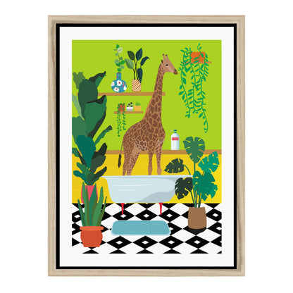 GIRAFFE BATHTIME | CANVAS