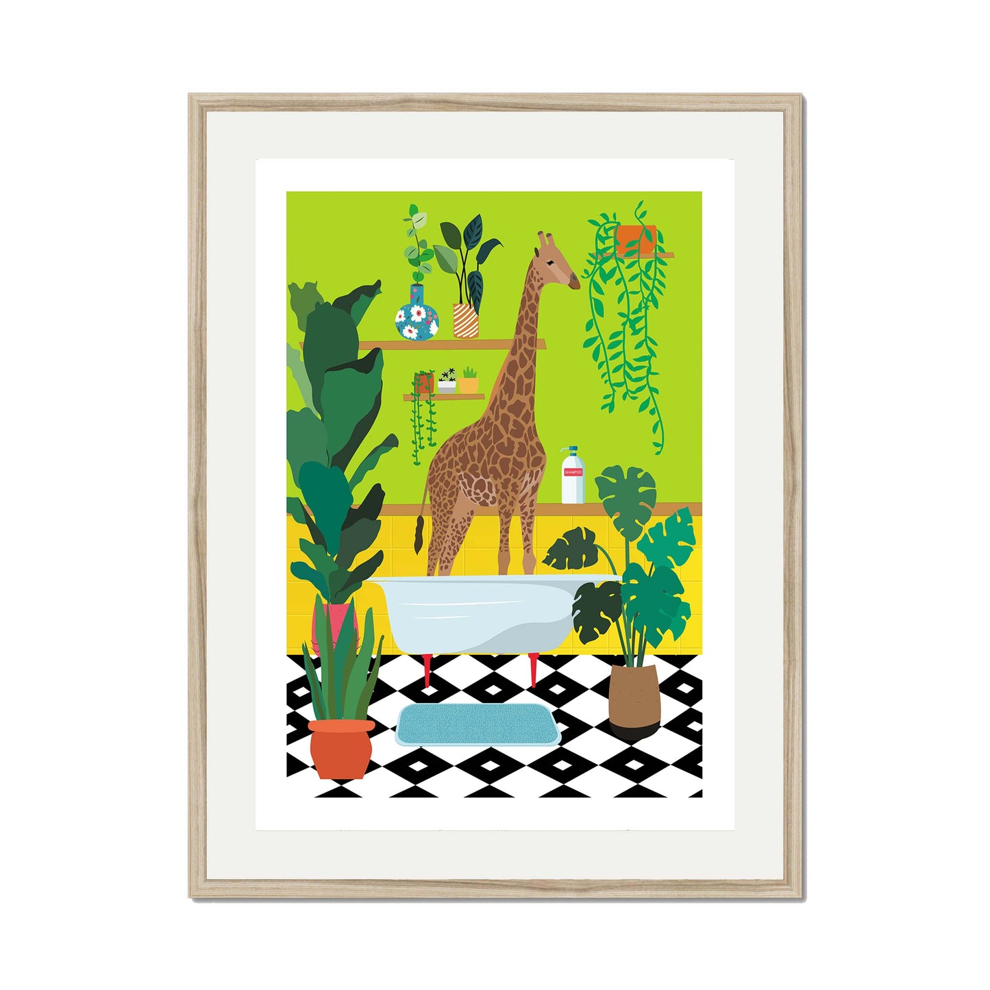 GIRAFFE BATHTIME | PRINT
