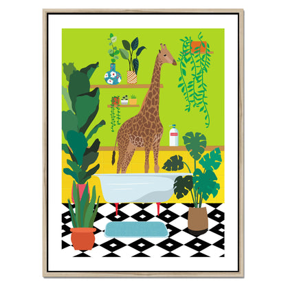 GIRAFFE BATHTIME | CANVAS