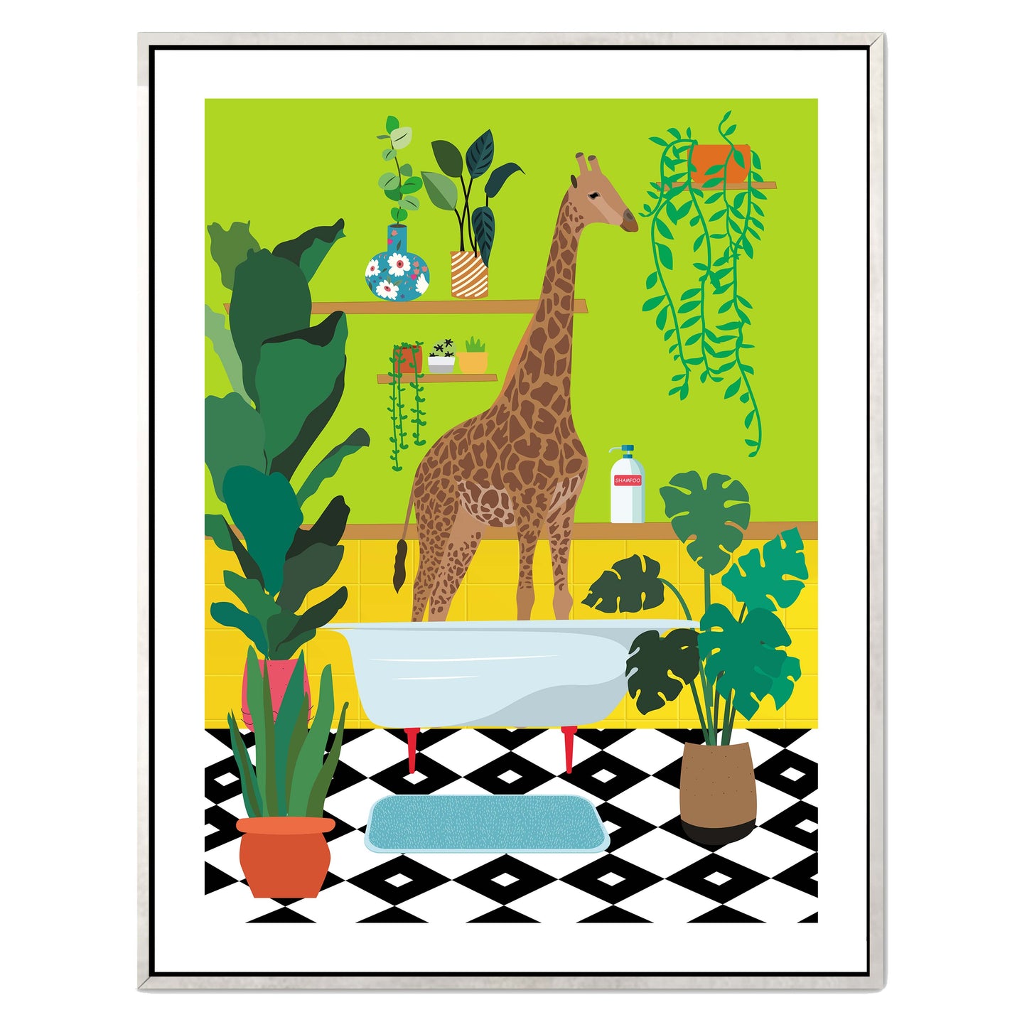 GIRAFFE BATHTIME | CANVAS