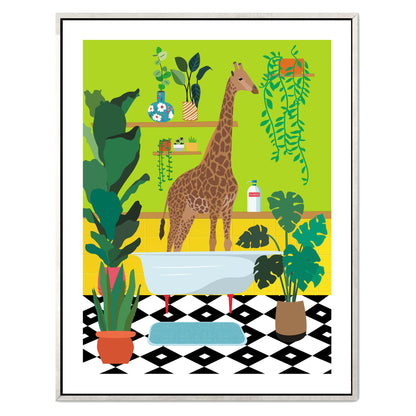 GIRAFFE BATHTIME | CANVAS