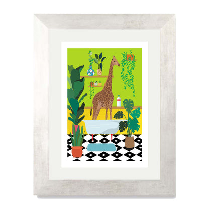 GIRAFFE BATHTIME | PRINT