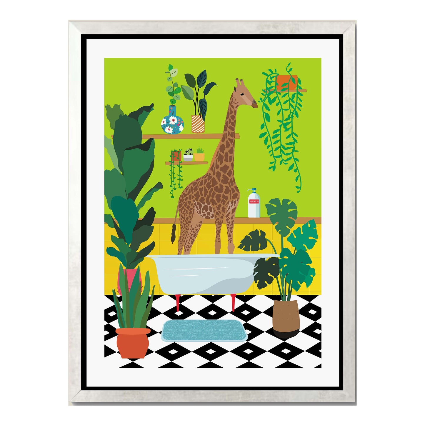 GIRAFFE BATHTIME | CANVAS