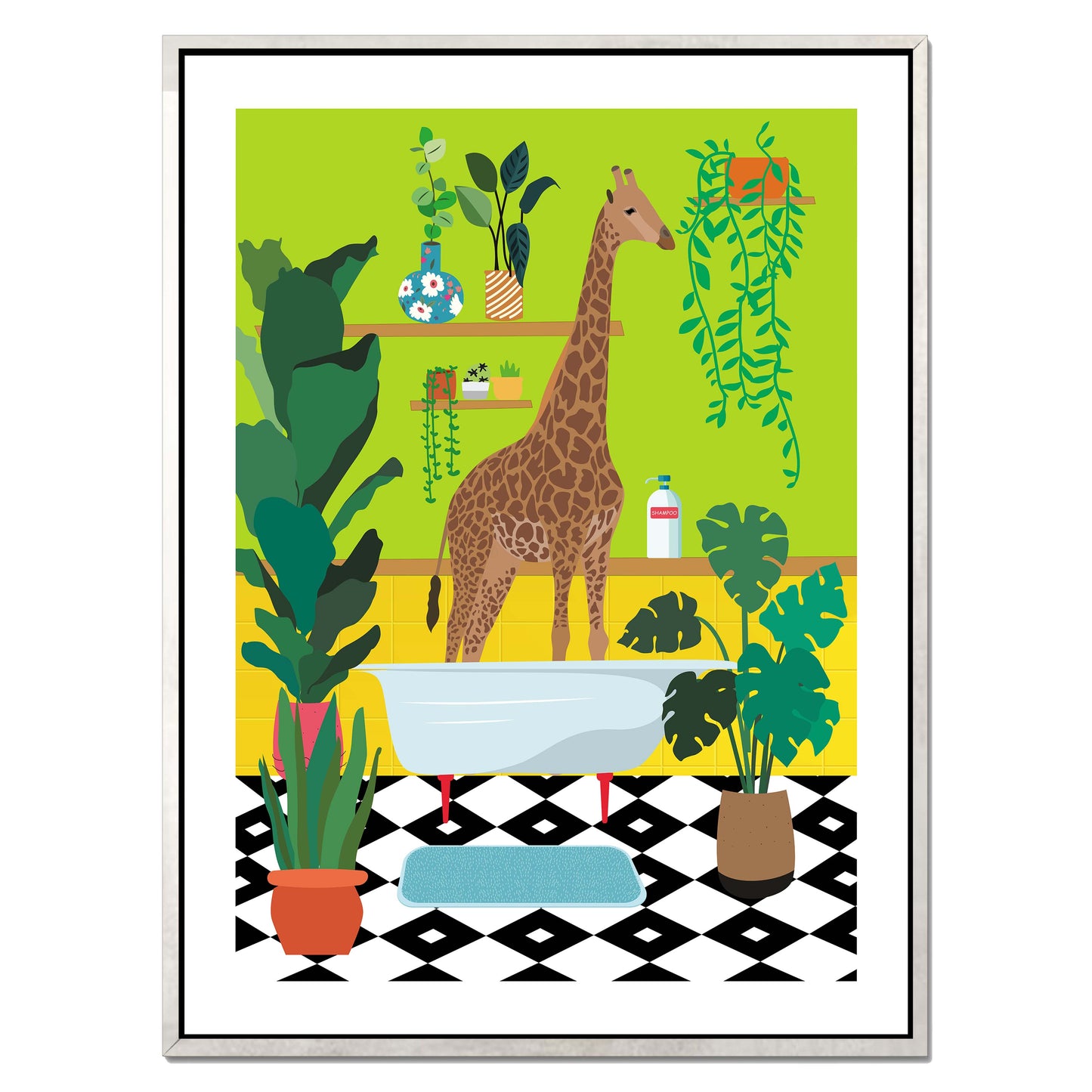 GIRAFFE BATHTIME | CANVAS