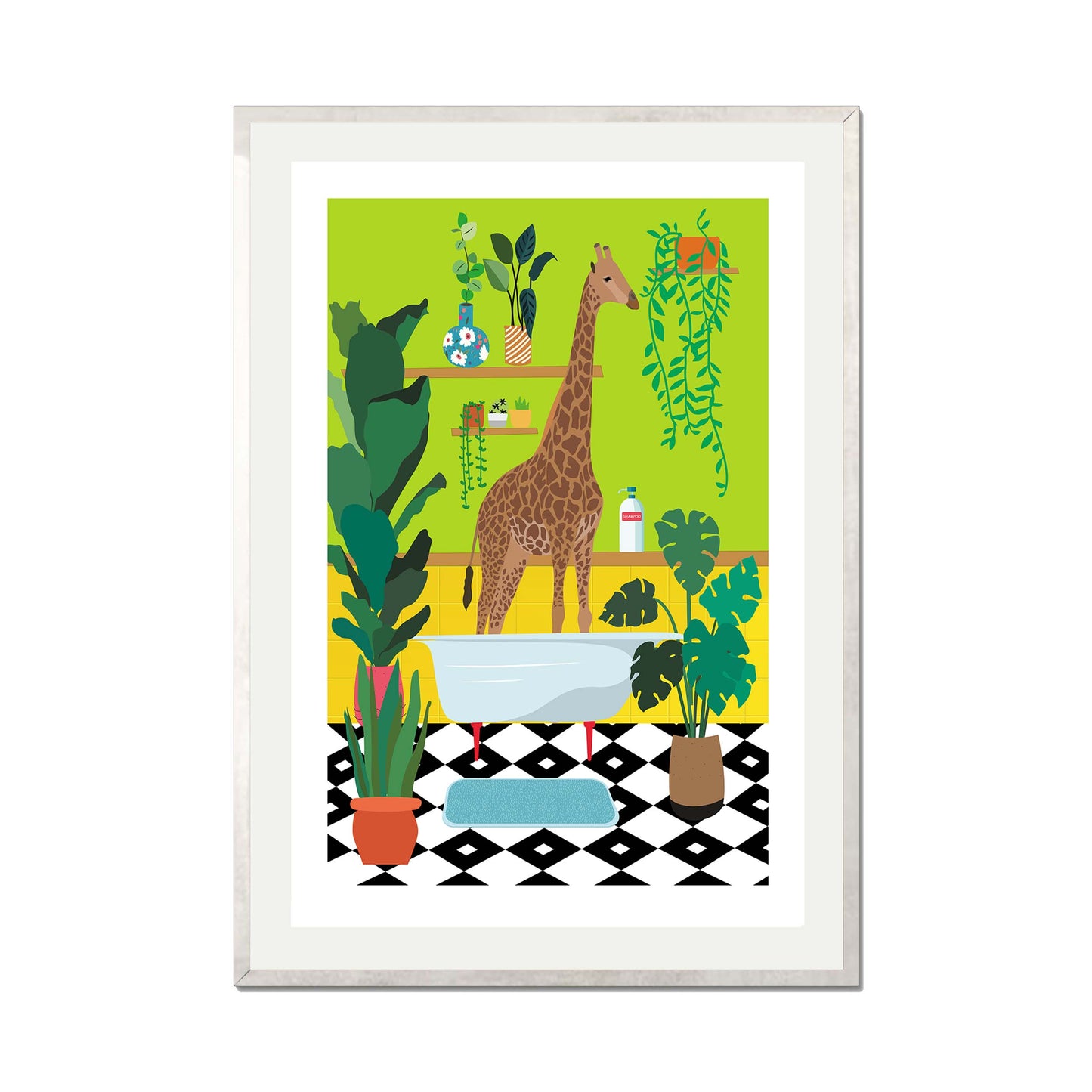 GIRAFFE BATHTIME | PRINT