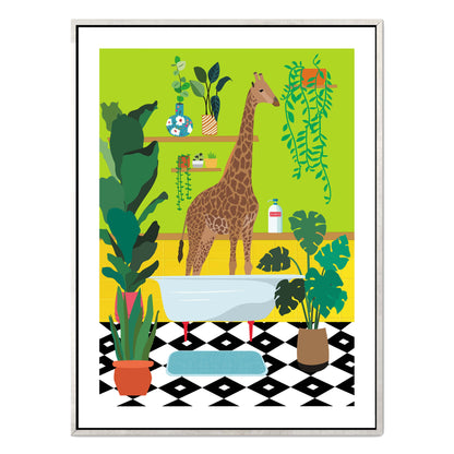 GIRAFFE BATHTIME | CANVAS