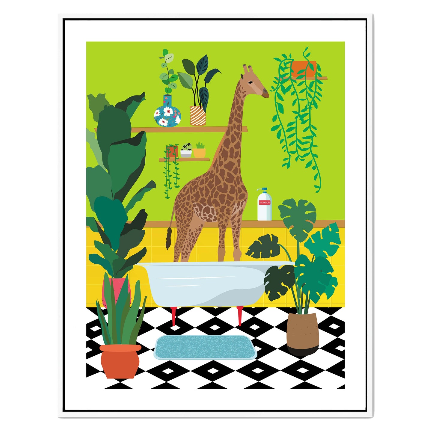 GIRAFFE BATHTIME | CANVAS