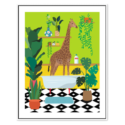 GIRAFFE BATHTIME | CANVAS
