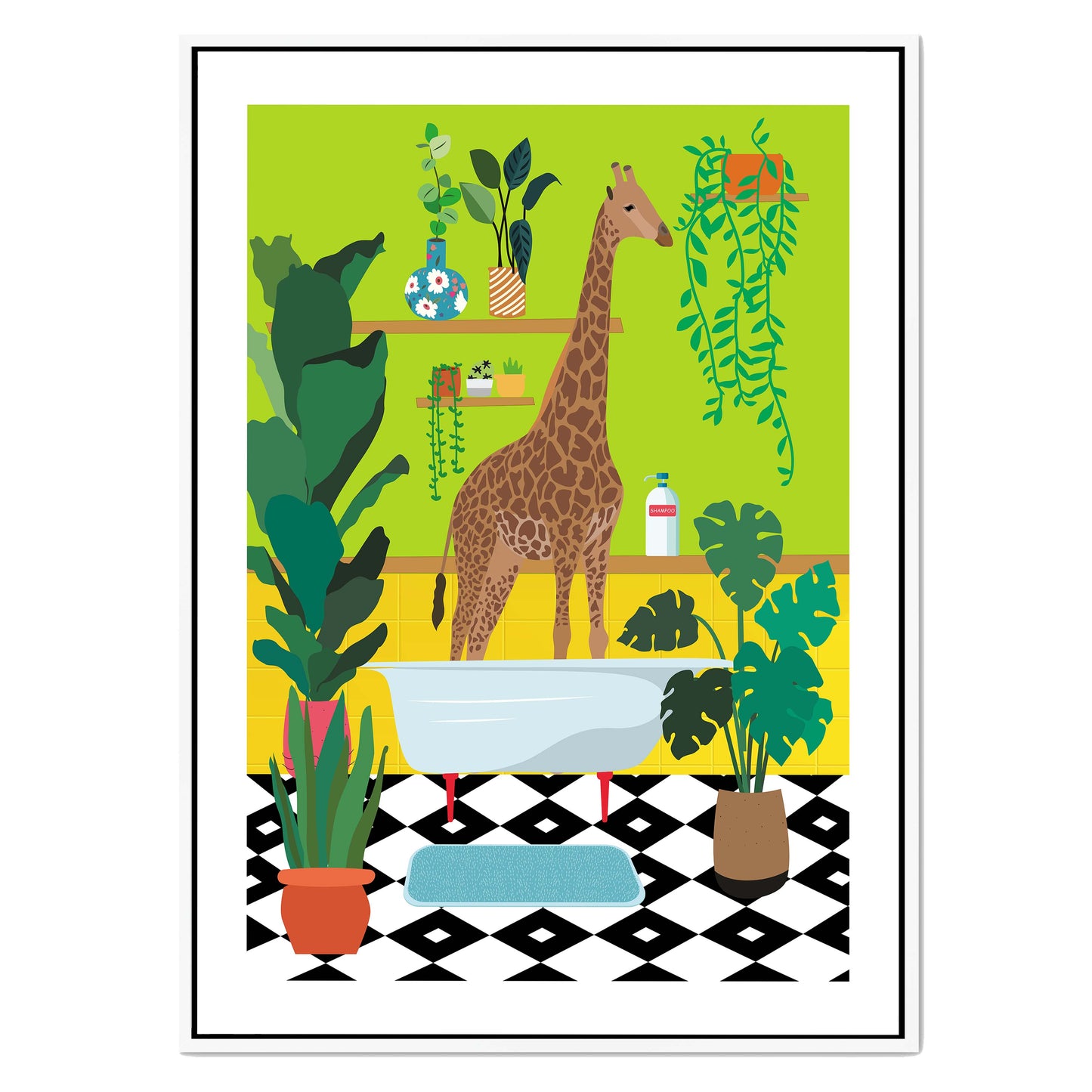 GIRAFFE BATHTIME | CANVAS