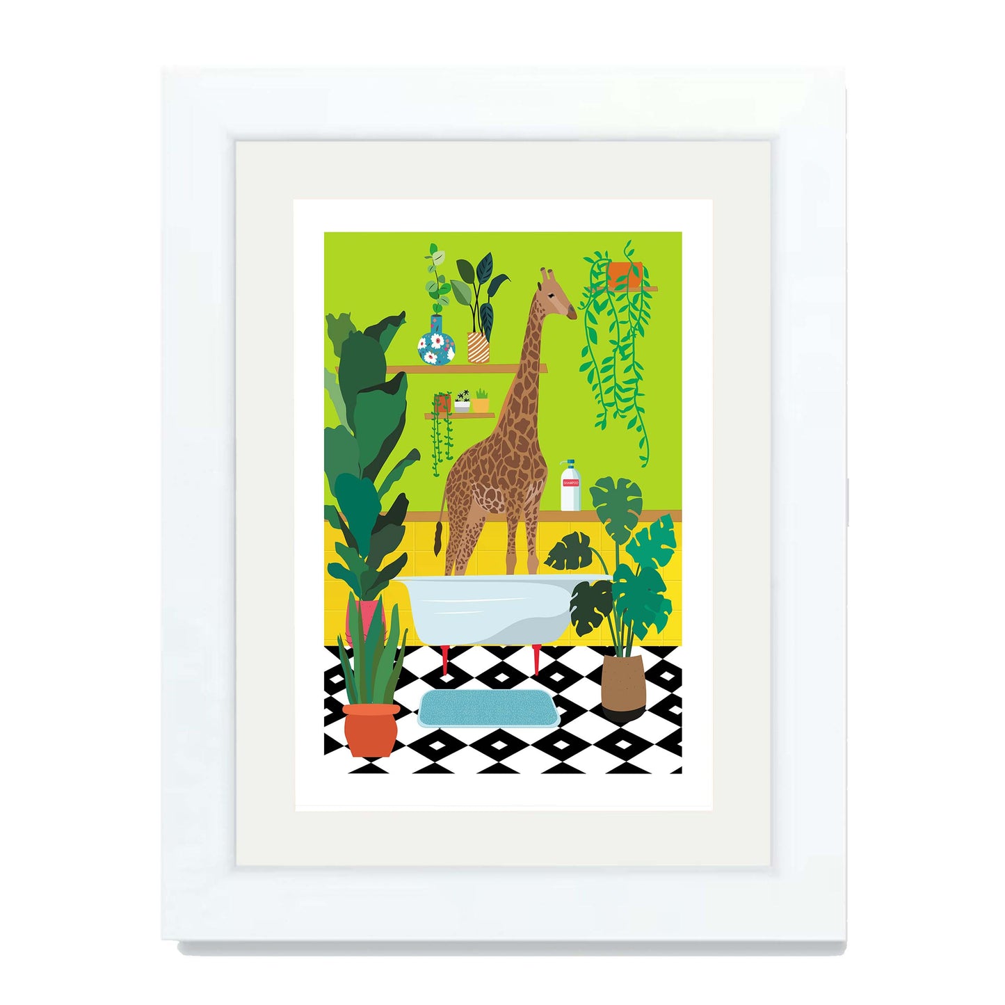 GIRAFFE BATHTIME | PRINT