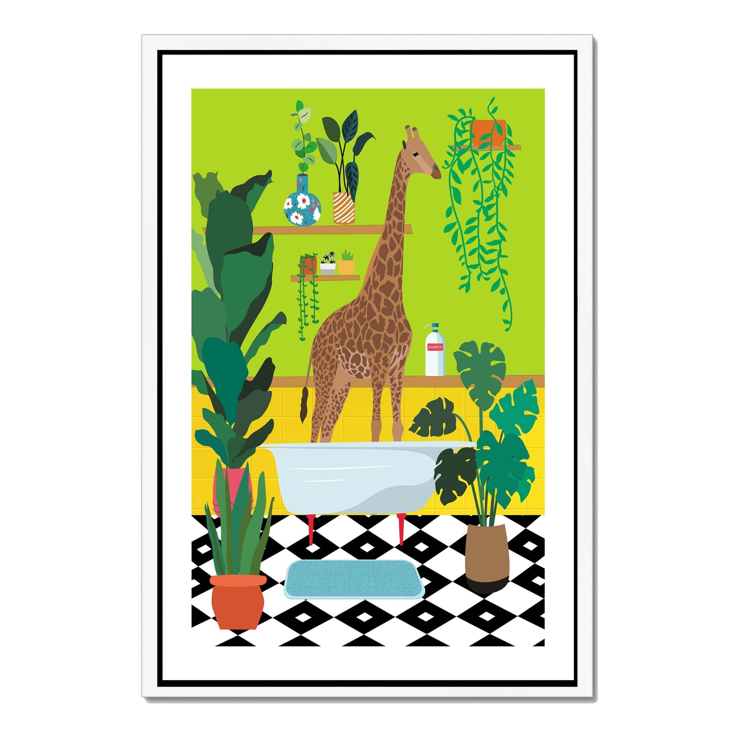 GIRAFFE BATHTIME | CANVAS