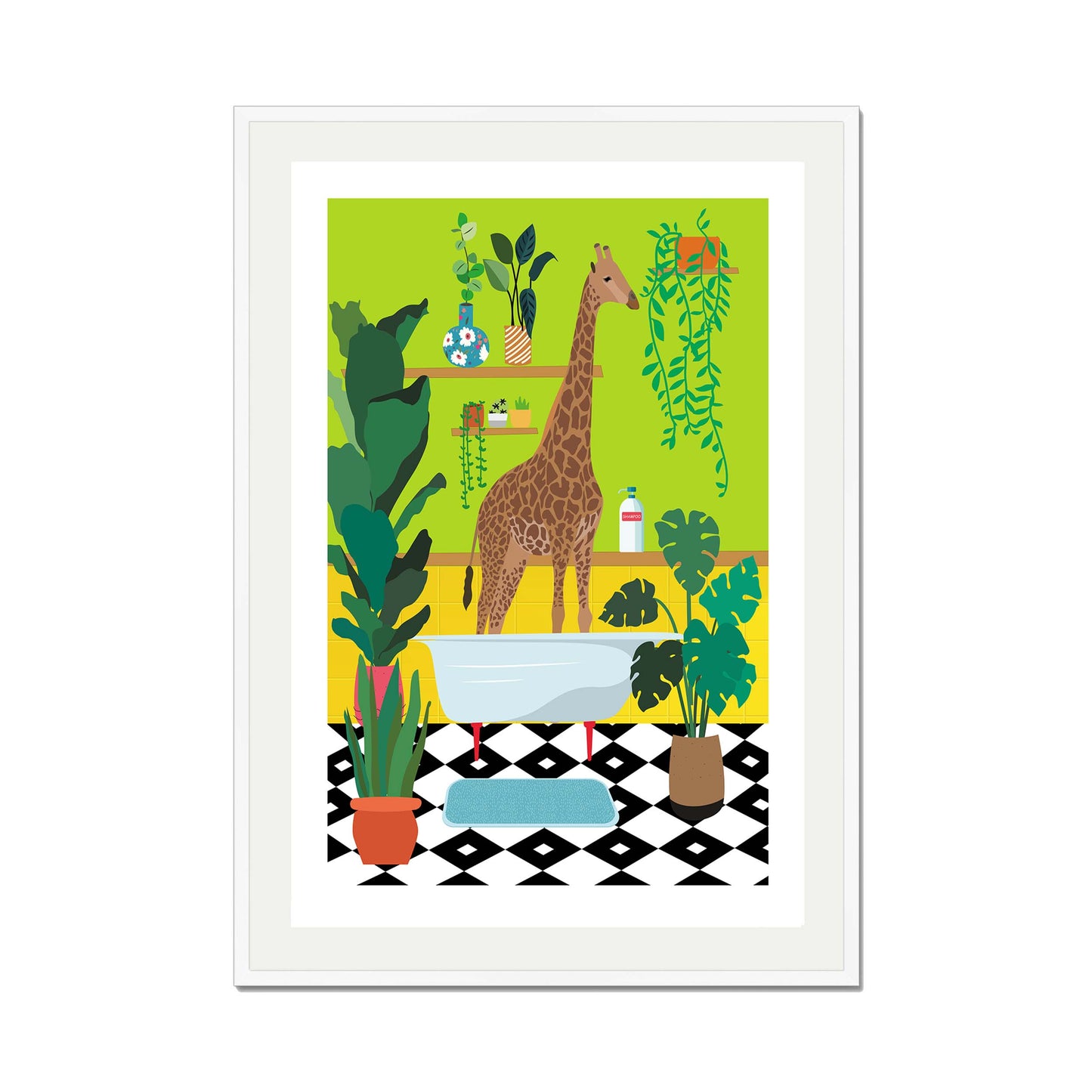 GIRAFFE BATHTIME | PRINT
