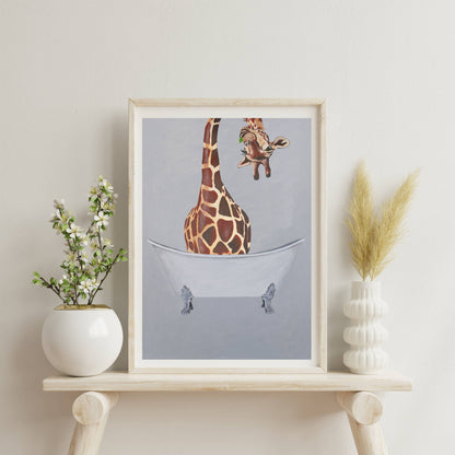GIRAFFE IN BATHTUB | PRINT