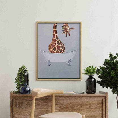 GIRAFFE IN BATHTUB | CANVAS