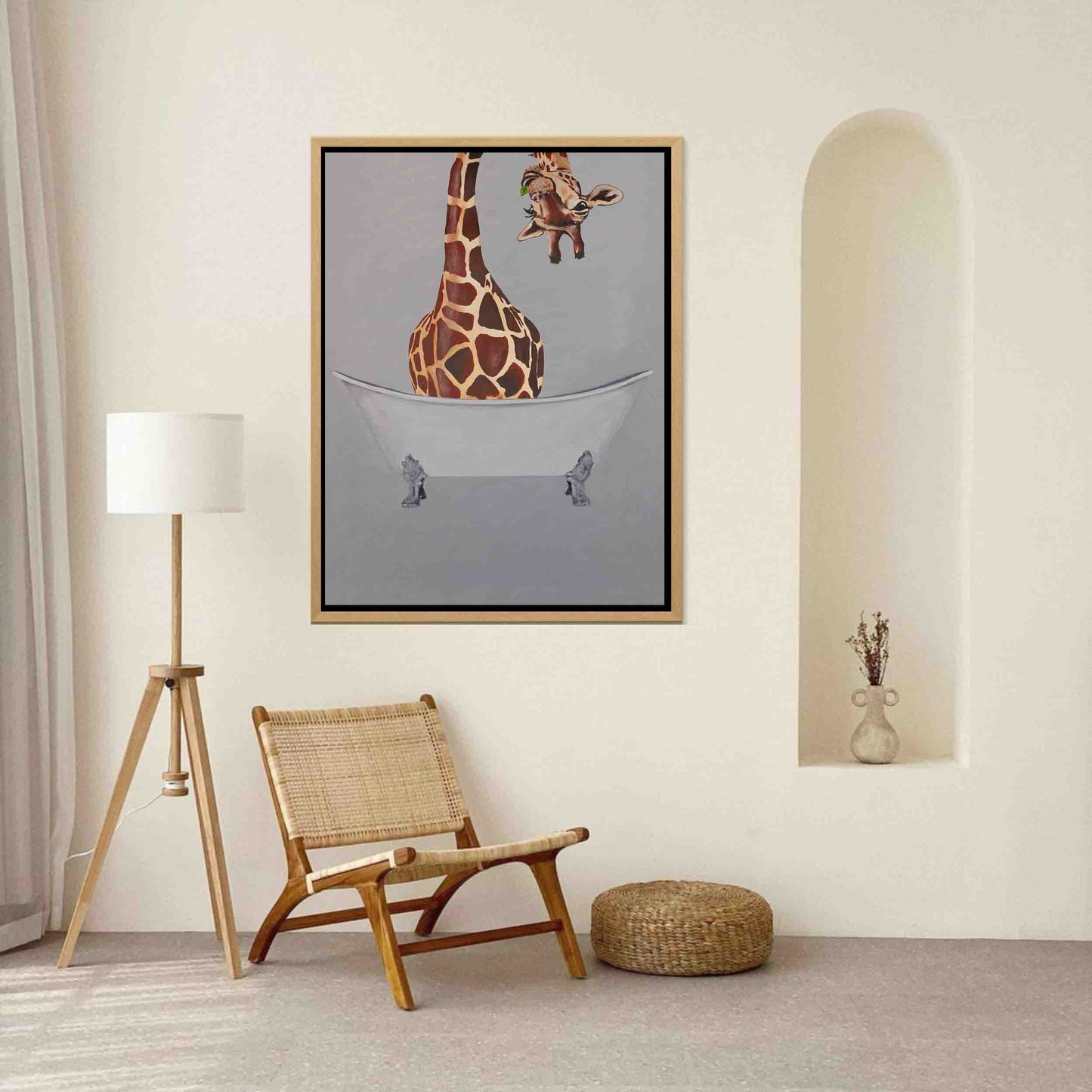 GIRAFFE IN BATHTUB | CANVAS