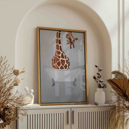 GIRAFFE IN BATHTUB | CANVAS