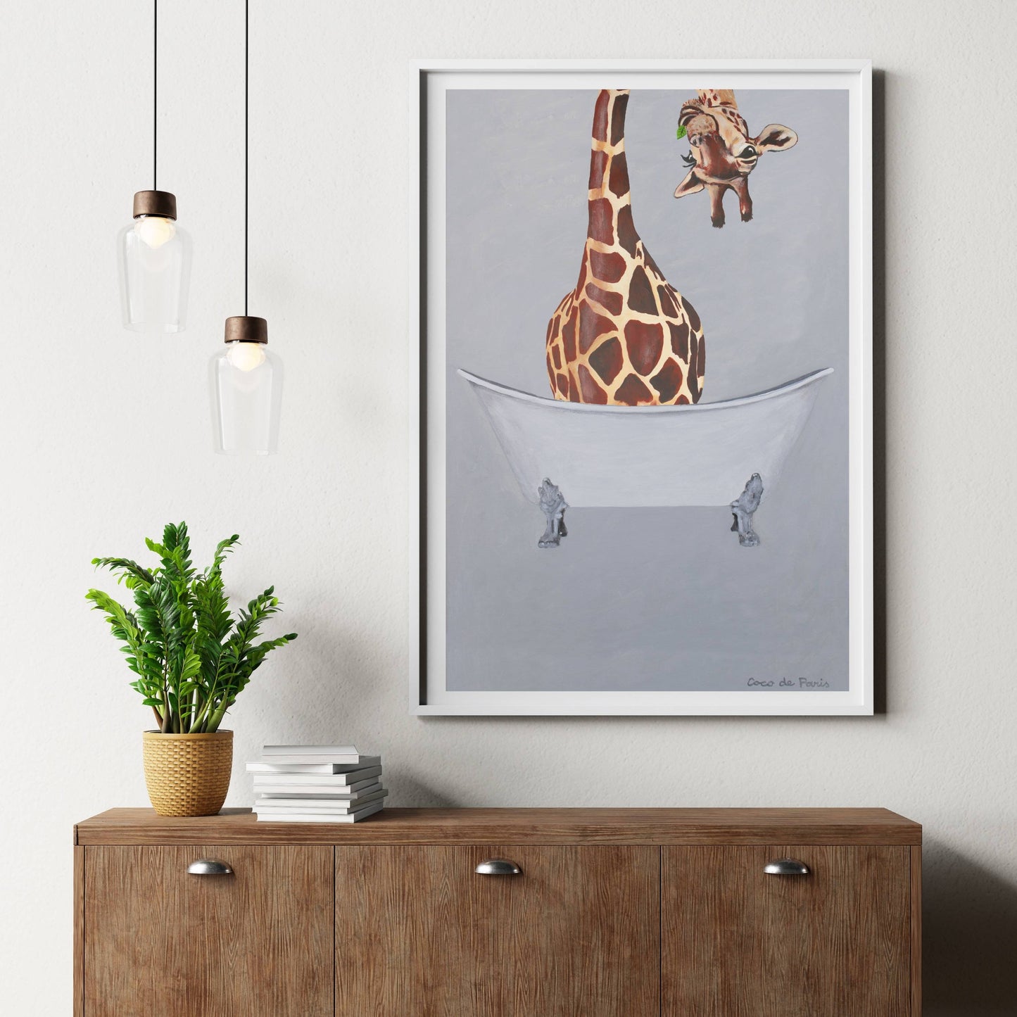 GIRAFFE IN BATHTUB | PRINT