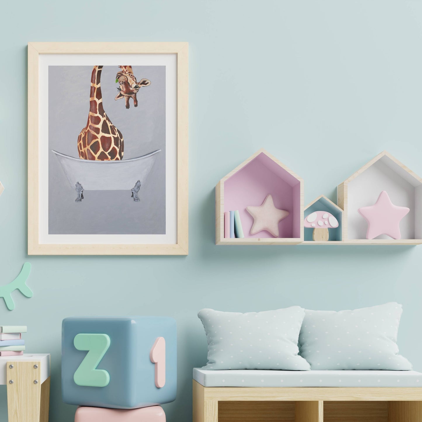 GIRAFFE IN BATHTUB | PRINT