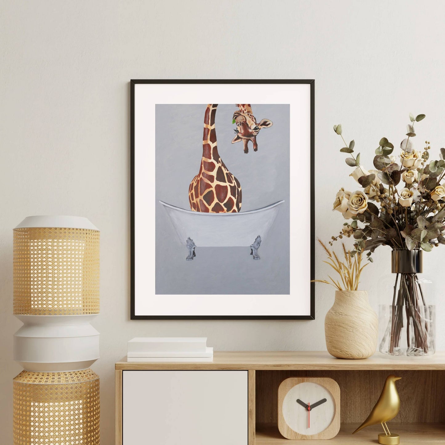 GIRAFFE IN BATHTUB | PRINT