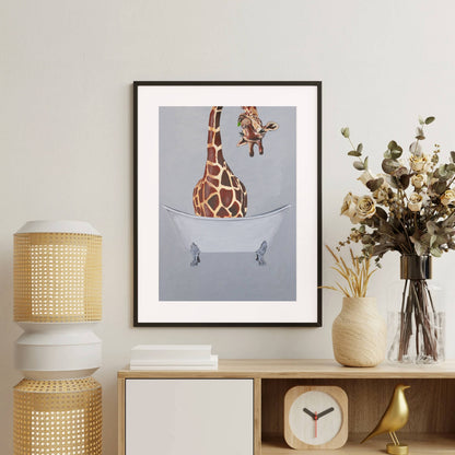 GIRAFFE IN BATHTUB | PRINT