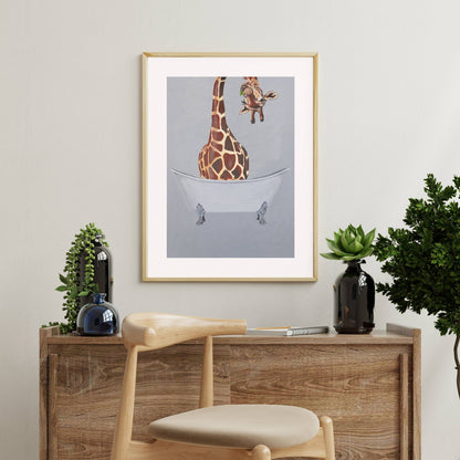 GIRAFFE IN BATHTUB | PRINT
