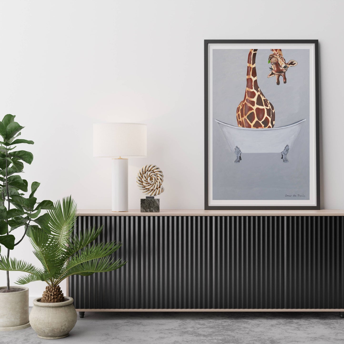 GIRAFFE IN BATHTUB | PRINT