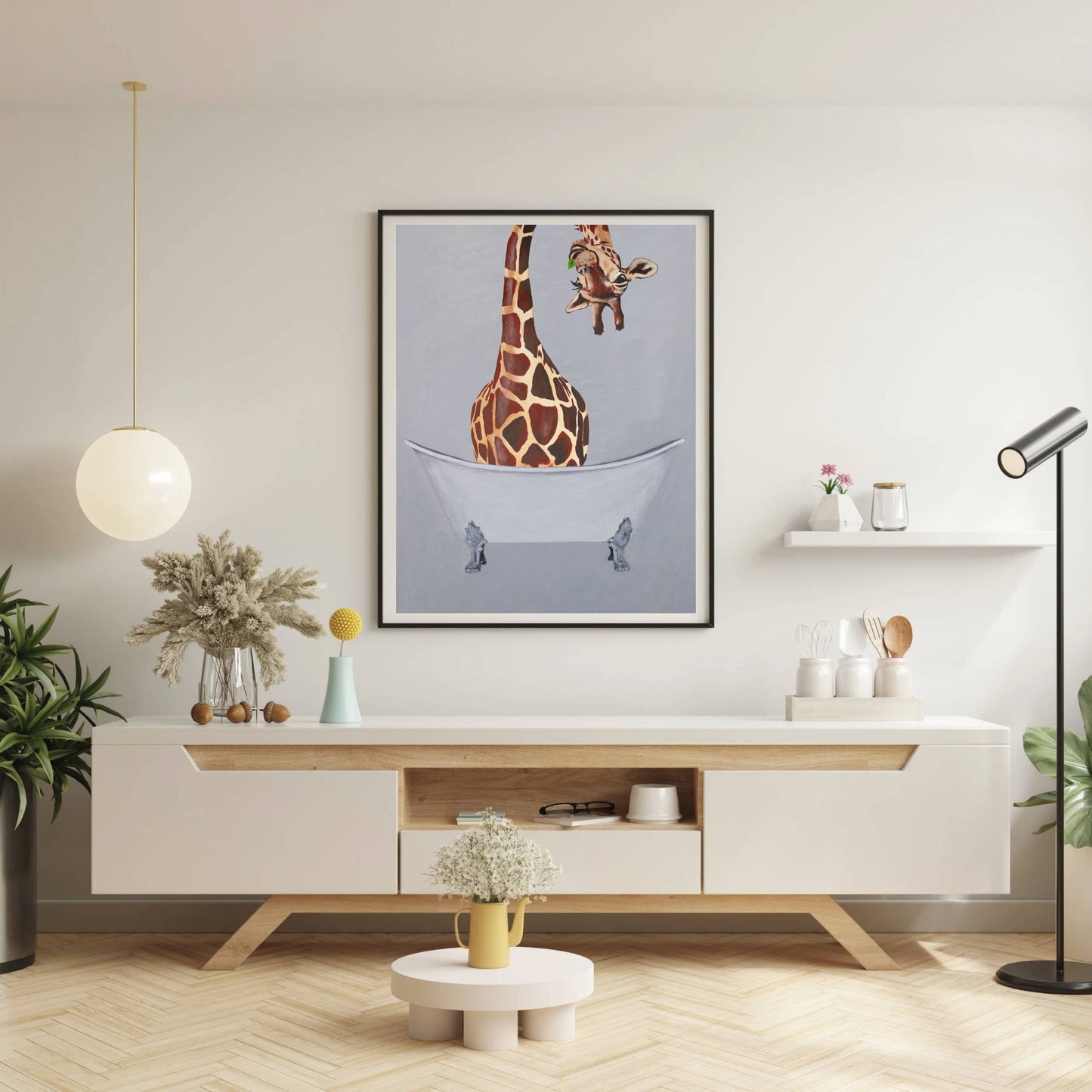 GIRAFFE IN BATHTUB | PRINT