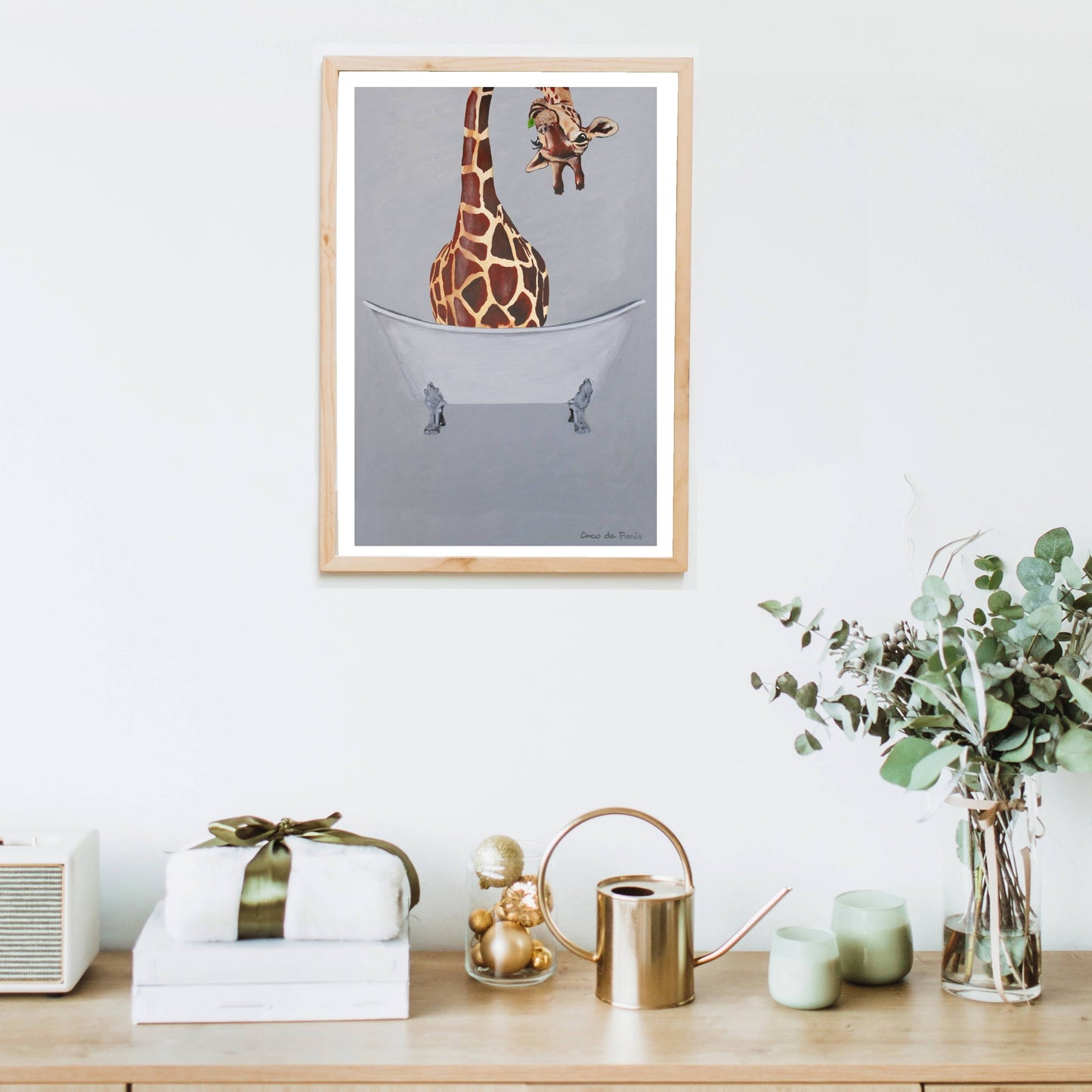 GIRAFFE IN BATHTUB | PRINT