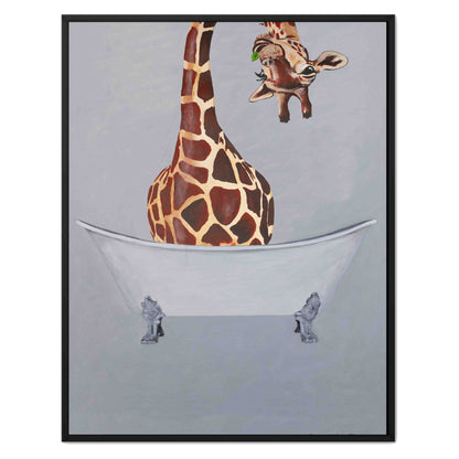GIRAFFE IN BATHTUB | CANVAS
