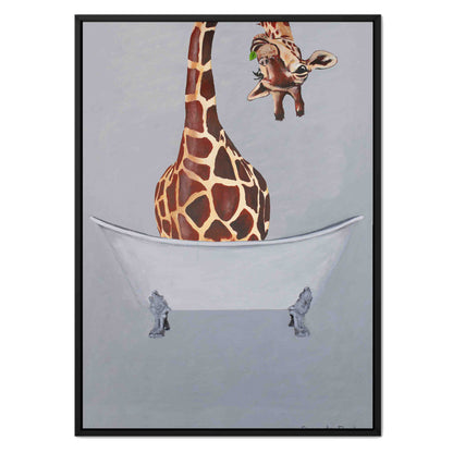GIRAFFE IN BATHTUB | CANVAS