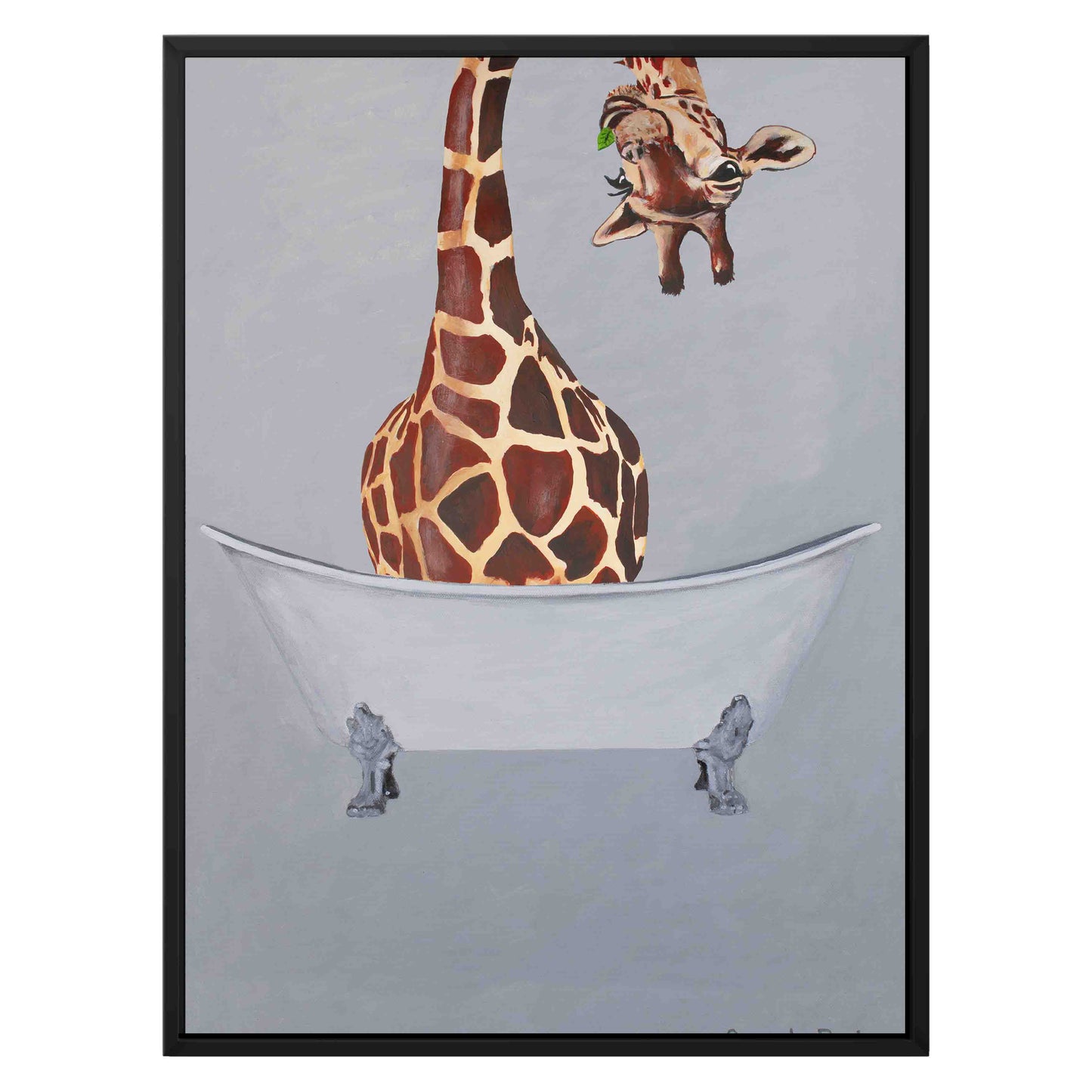 GIRAFFE IN BATHTUB | CANVAS
