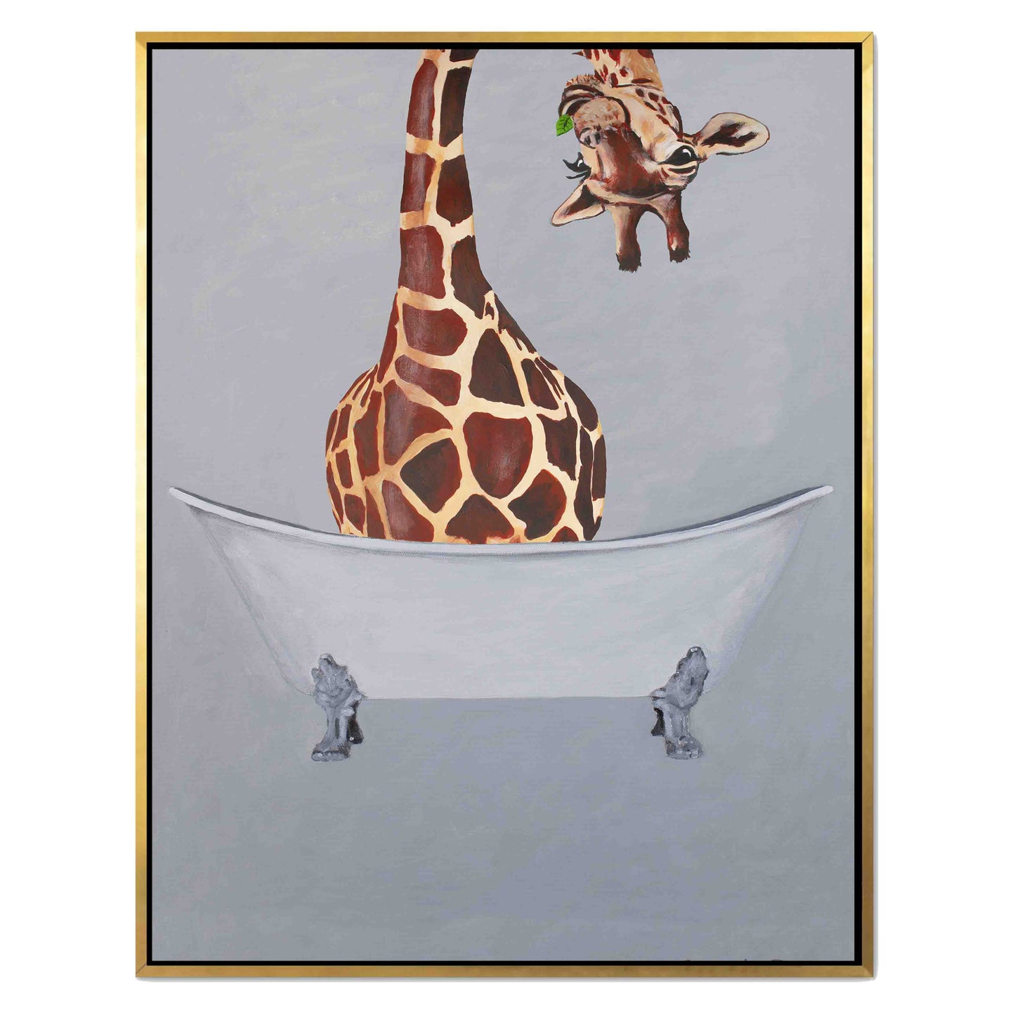 GIRAFFE IN BATHTUB | CANVAS
