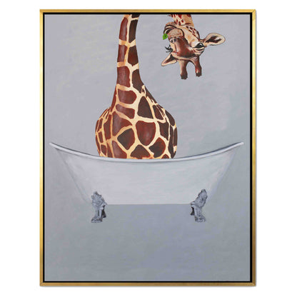 GIRAFFE IN BATHTUB | CANVAS