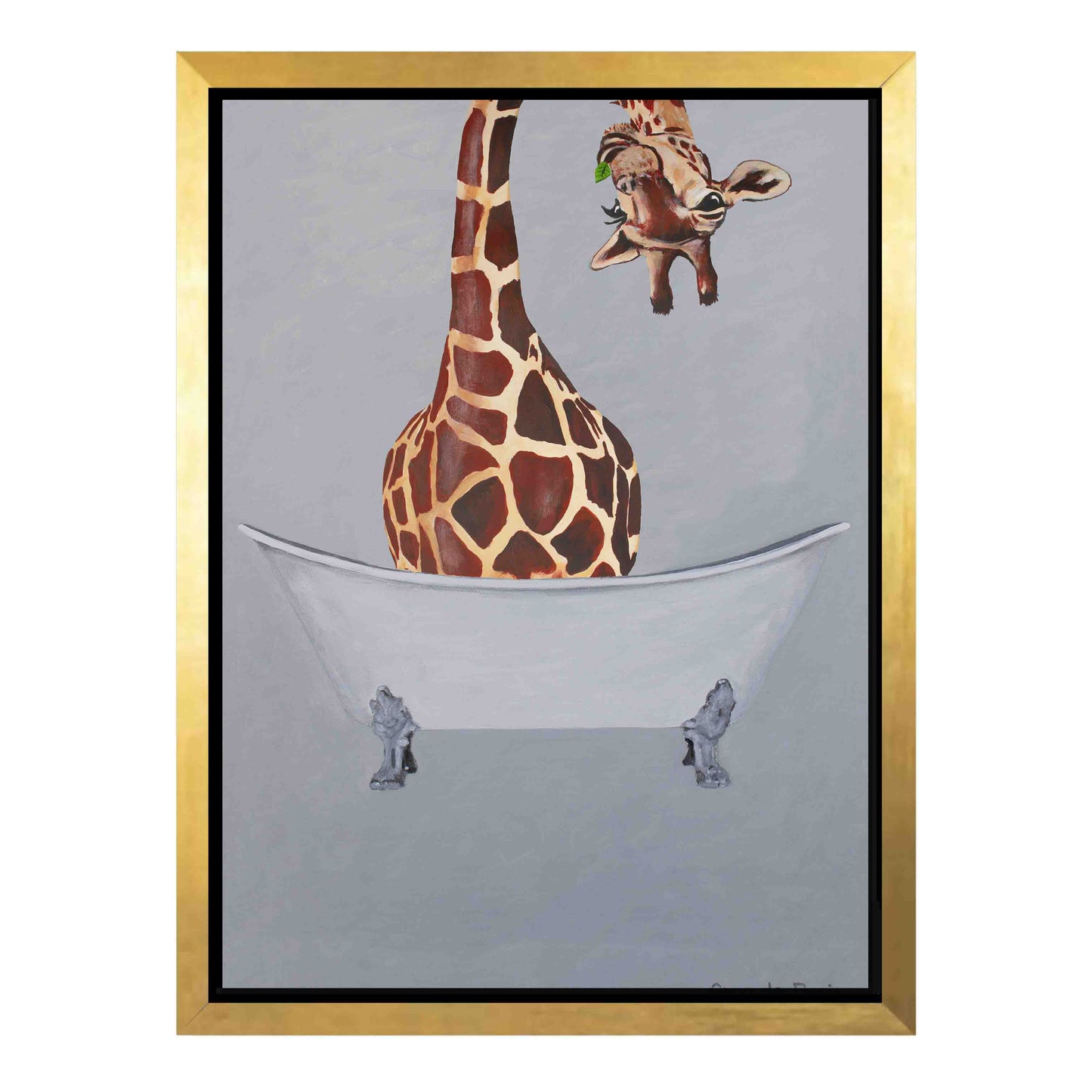 GIRAFFE IN BATHTUB | CANVAS