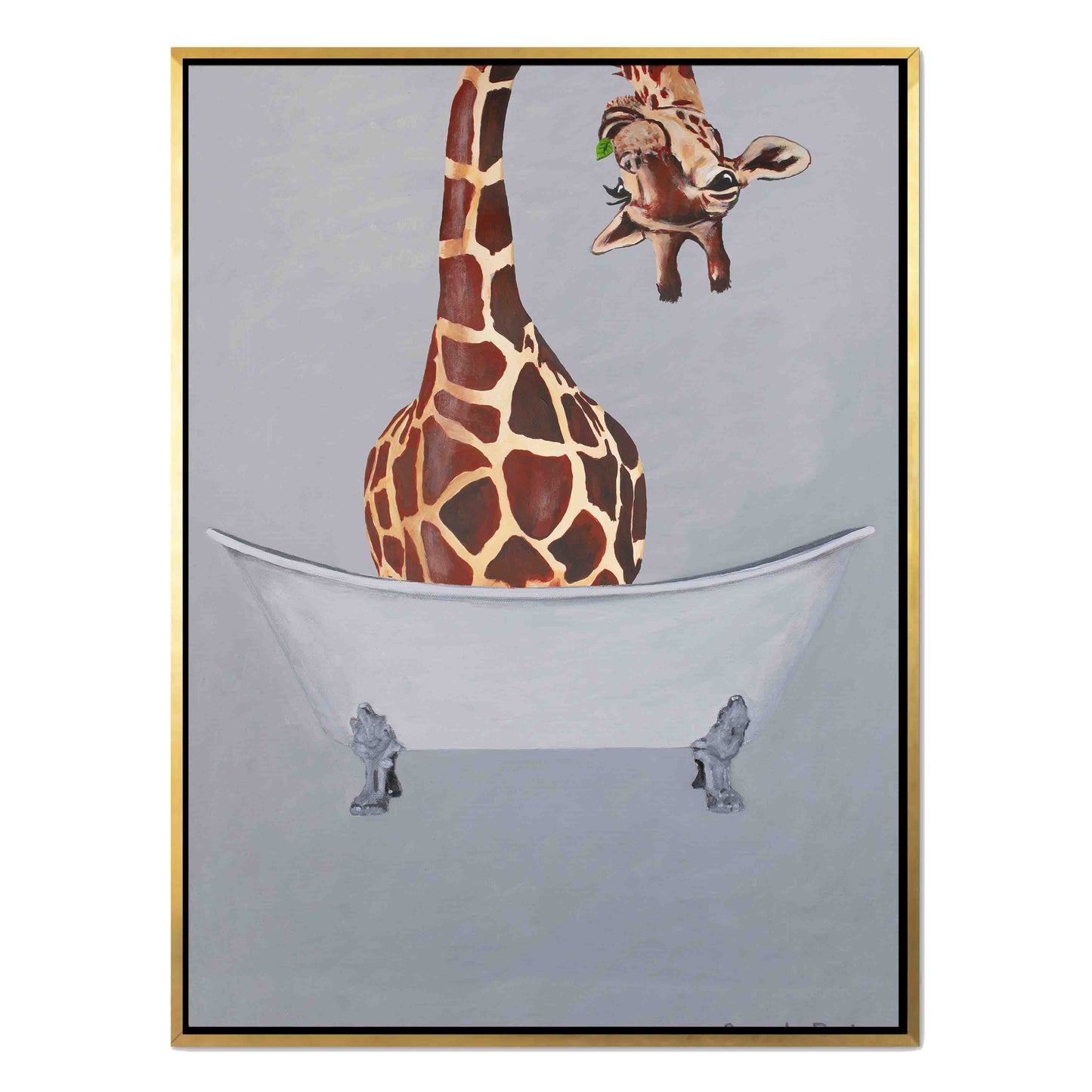 GIRAFFE IN BATHTUB | CANVAS