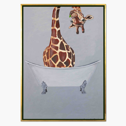 GIRAFFE IN BATHTUB | CANVAS