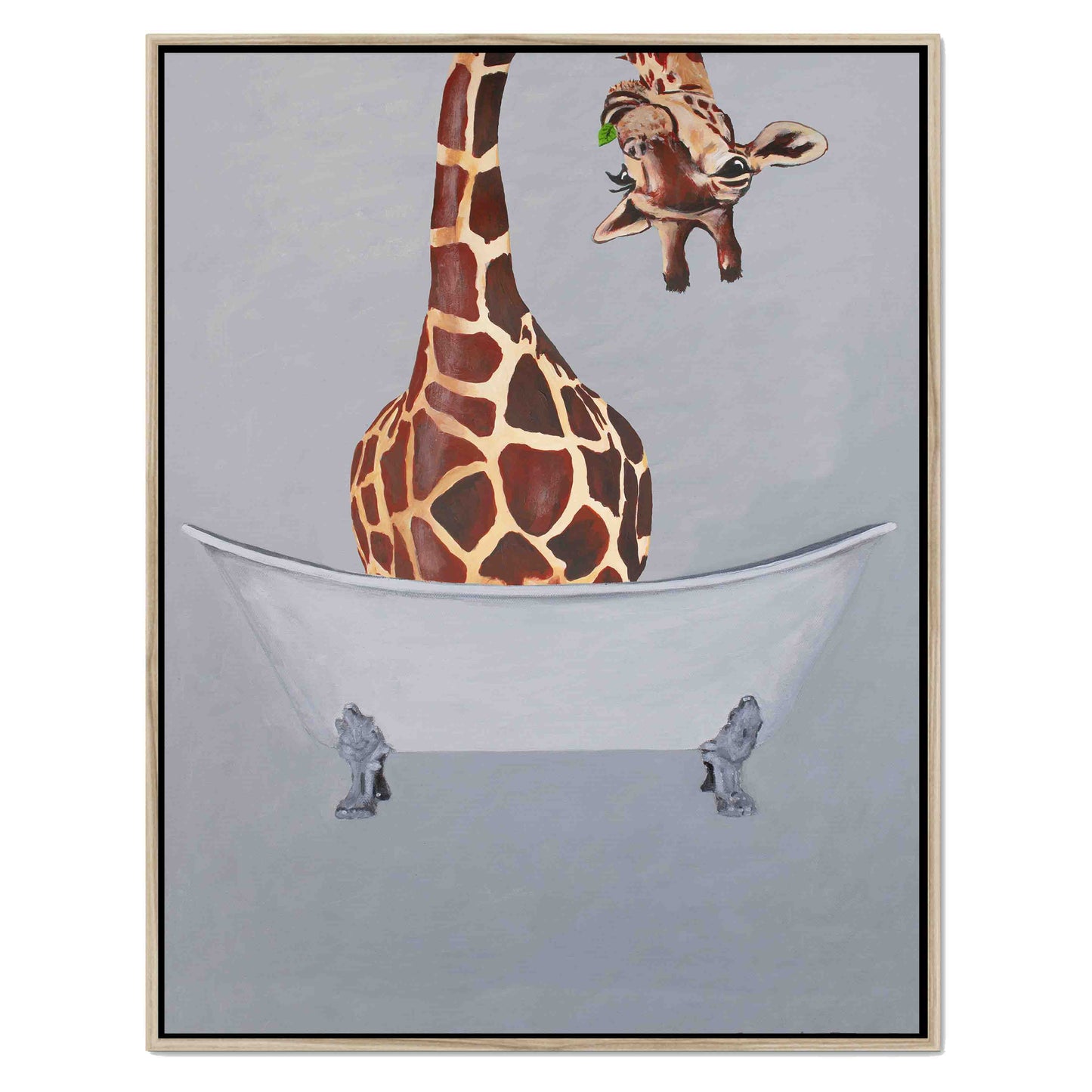 GIRAFFE IN BATHTUB | CANVAS