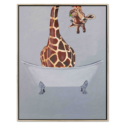 GIRAFFE IN BATHTUB | CANVAS