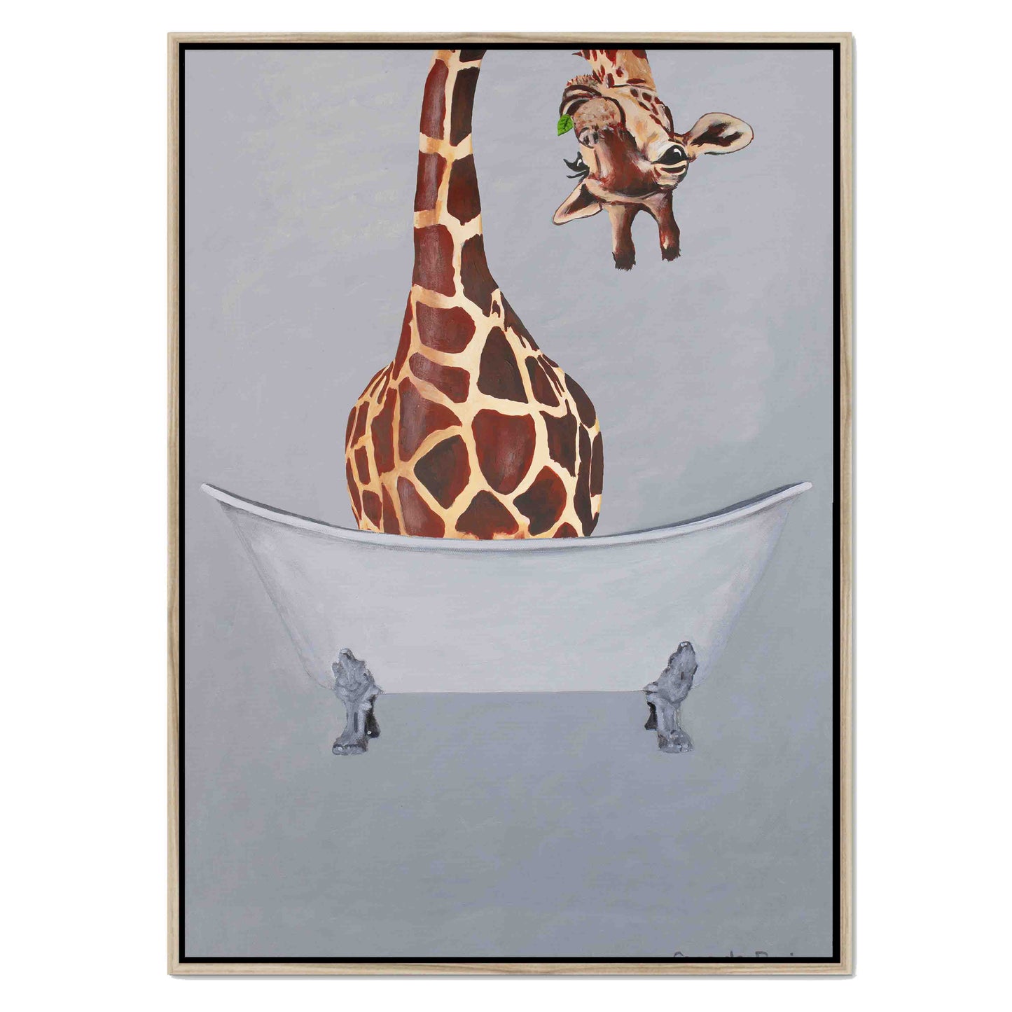 GIRAFFE IN BATHTUB | CANVAS