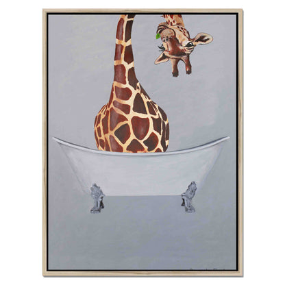 GIRAFFE IN BATHTUB | CANVAS
