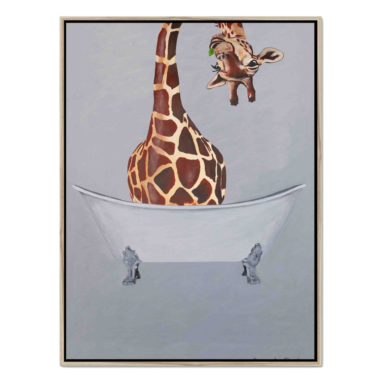 GIRAFFE IN BATHTUB | CANVAS