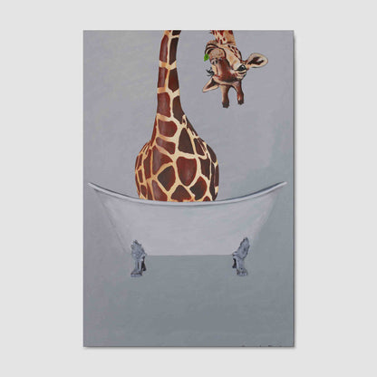 GIRAFFE IN BATHTUB | CANVAS