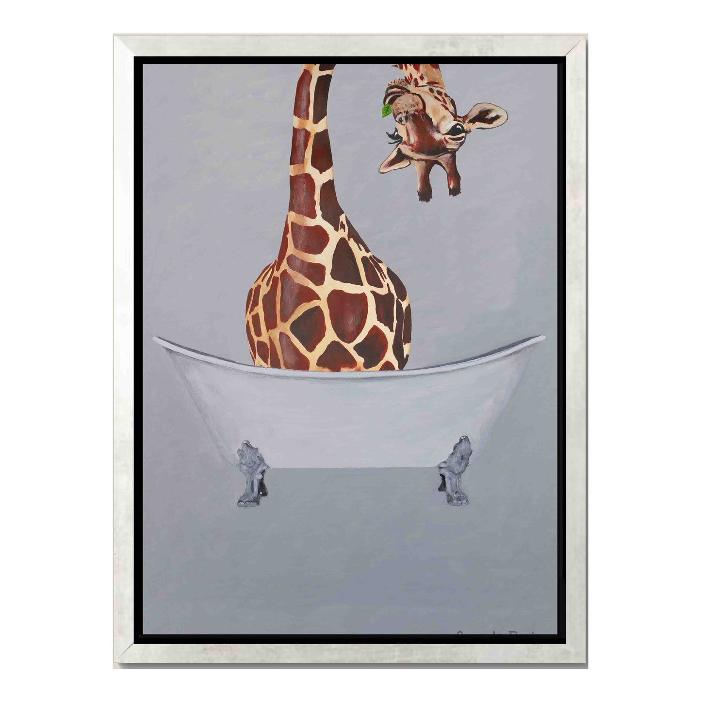 GIRAFFE IN BATHTUB | CANVAS